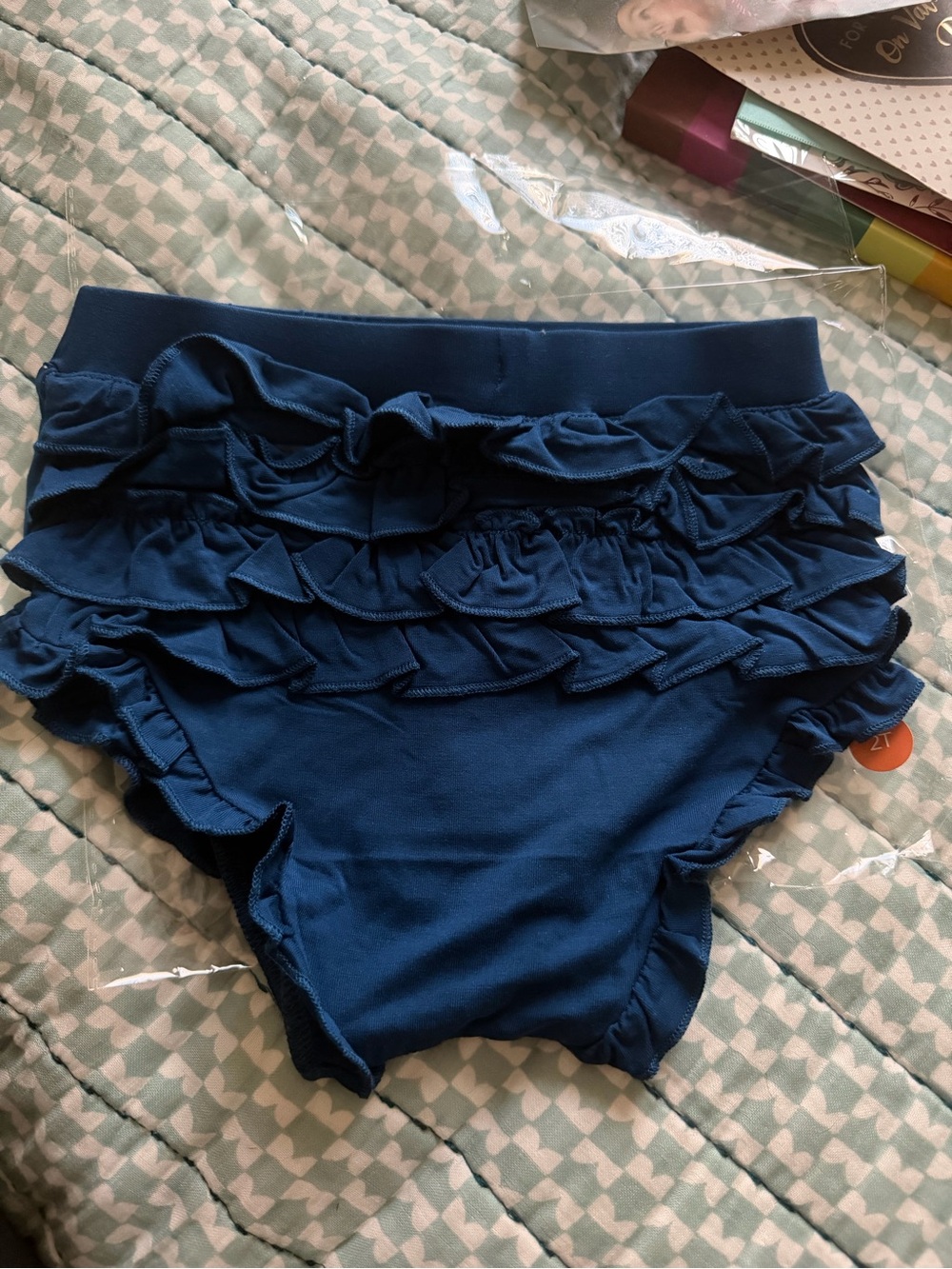 Posh Peanut Ruffled Navy Blue Baby/Toddler Bloomers